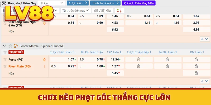 Chơi kèo phạt góc thắng cực lớn