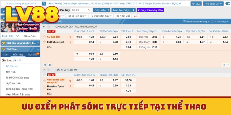 Ưu điểm phát sóng trực tiếp tại thể thao